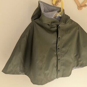 Petit Bateau Olive Green Toddler Rain Cape